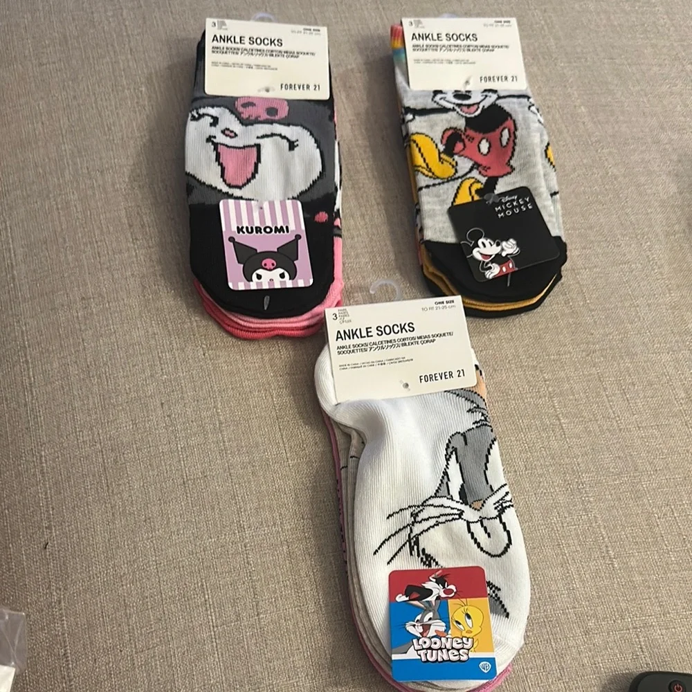 Forever 21 Kids Character Ankle Socks Set